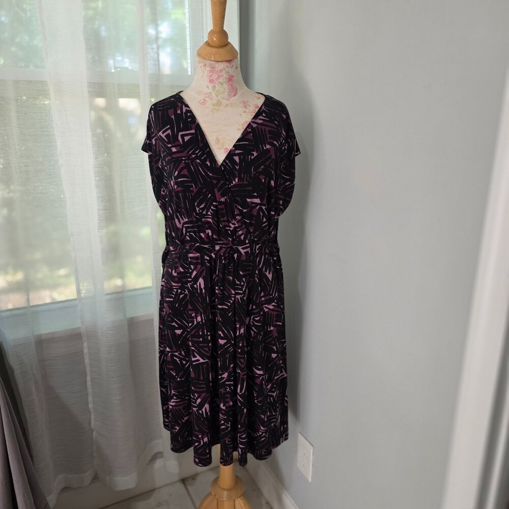 Merona - Purple and black cross wrap dress - xl